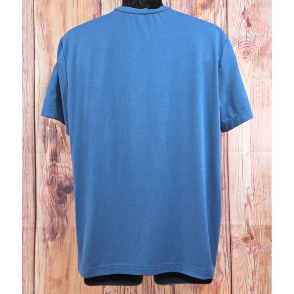FLX Mens Urban Commuter Blue Crew T-Shirt Medium Polyester Wool Blend - Picture 2 of 7